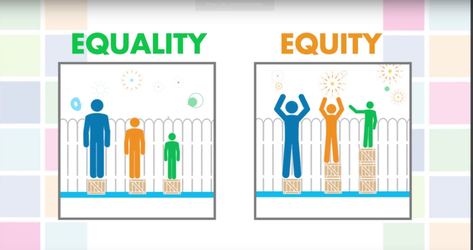 Screenshot from the video GBA+: Equality or Equity?